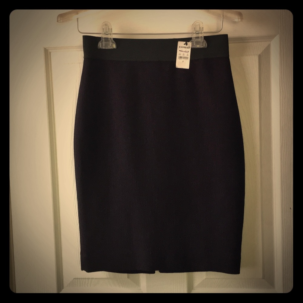 Express Pencil Skirt - purple with stretch waist